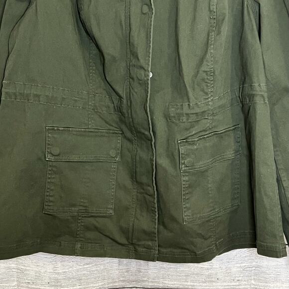 Market Spruce Kaylee Cargo Jacket Size 1X Dark Green Hooded Stitch Fix New - Picture 4 of 12